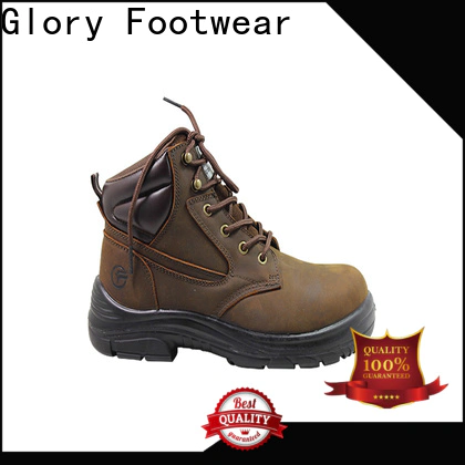 high end black work boots factory price for hiking