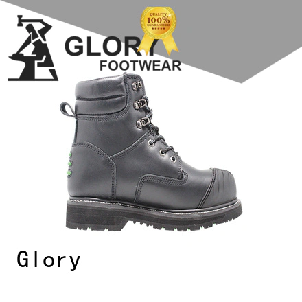 High Cut Industrial Full Grain Leather Goodyear Welted work boots With Steel Toe