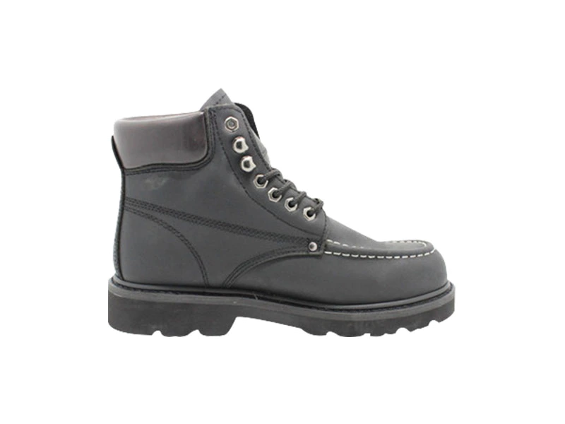 Black Nubuck Leather Breathable Mens Goodyear Welt Anti- Slip Safety Boots