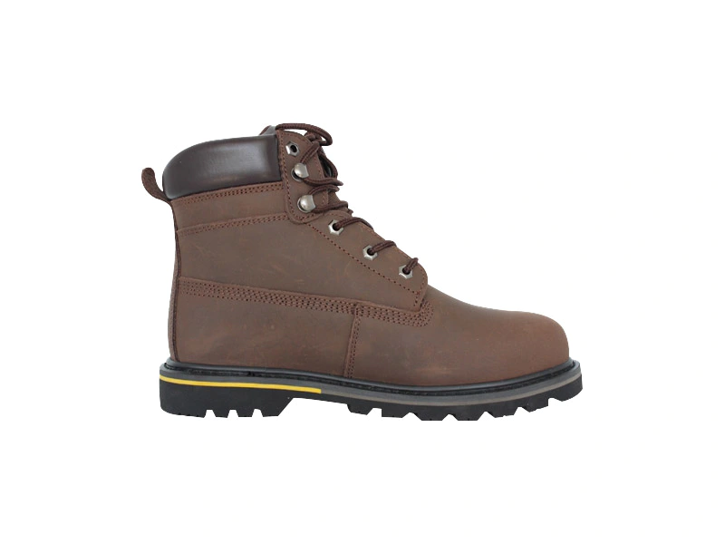 Crazy horse leather goodyear welted safety boots
