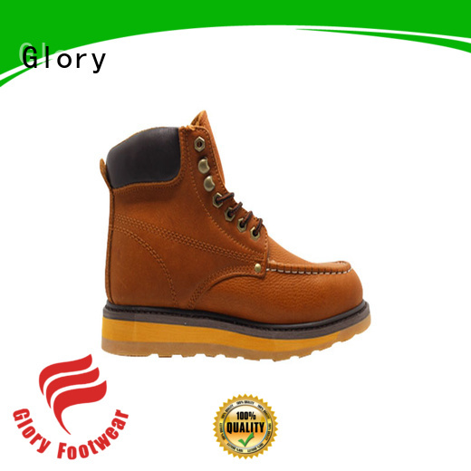 Goodyear Welt Comfortable Genuine Leather rubber sole safety boots With Steel Toe