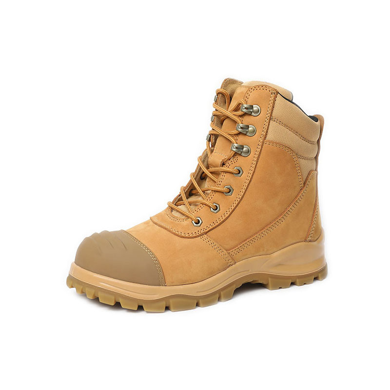 Leather steel toe safety workwear boots