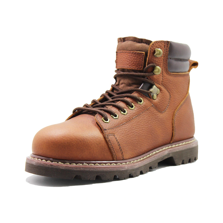 Steel toe brown work boots