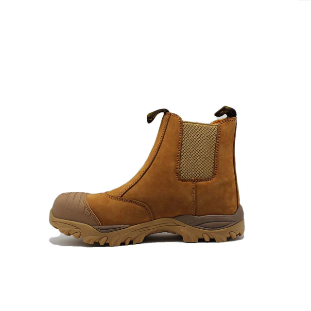 Nubuck leather slip on steel toe boots