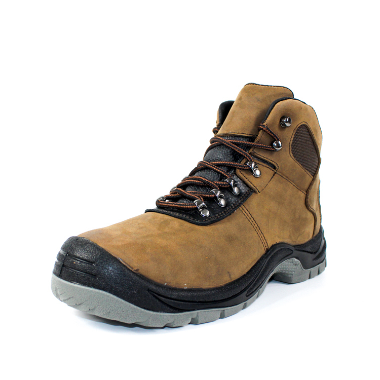 Crazy horse leather steel toe safety shoes