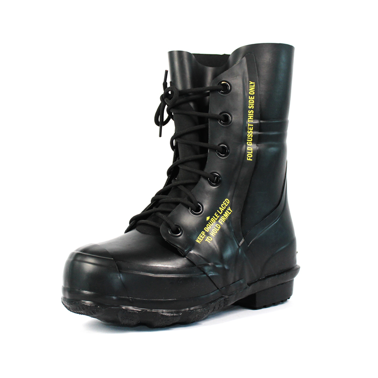 High top black rubber work boots for cold weather