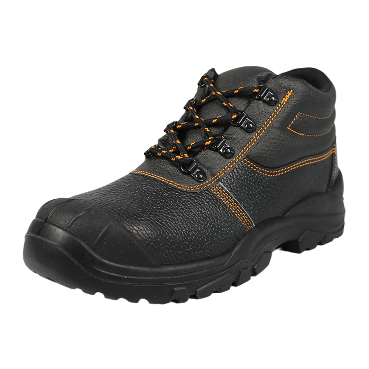 embossed leather big toe cap safety shoes