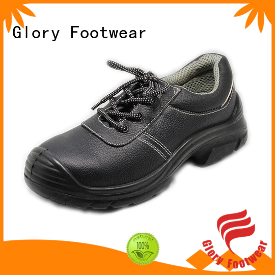 solid leather safety shoes genuine with good price for hiking